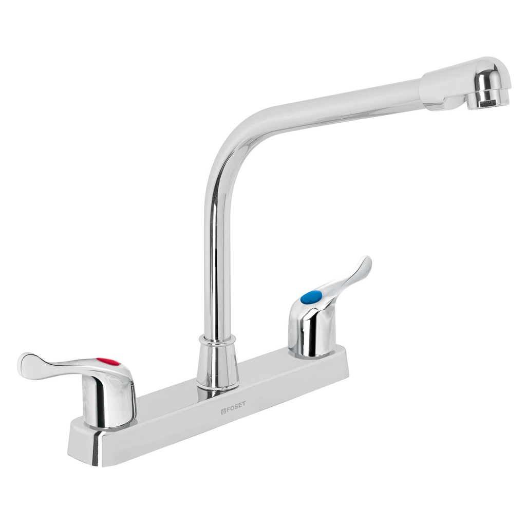 Mezcladora plastica 8' cuello cobra para fregadero, palanca