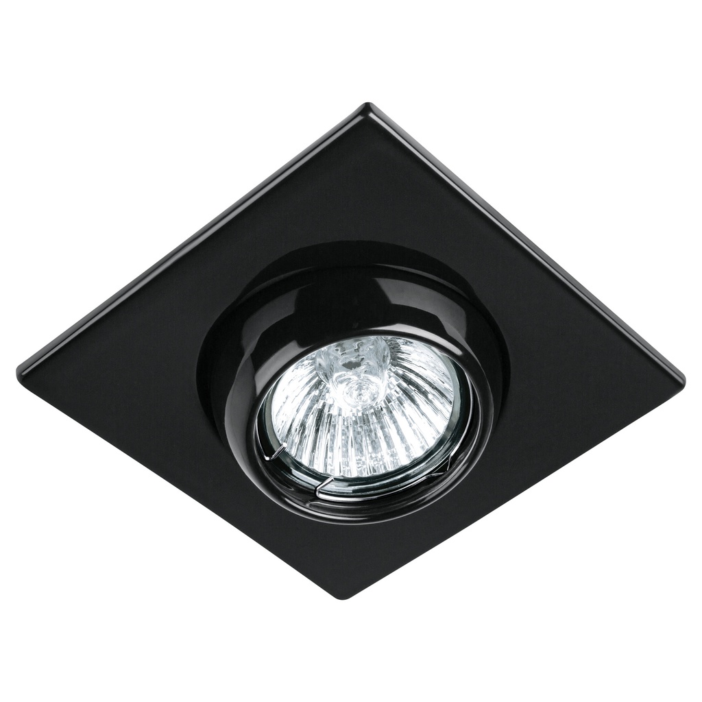 Luminario cuadrado negro spot esferico, lampara no incluida