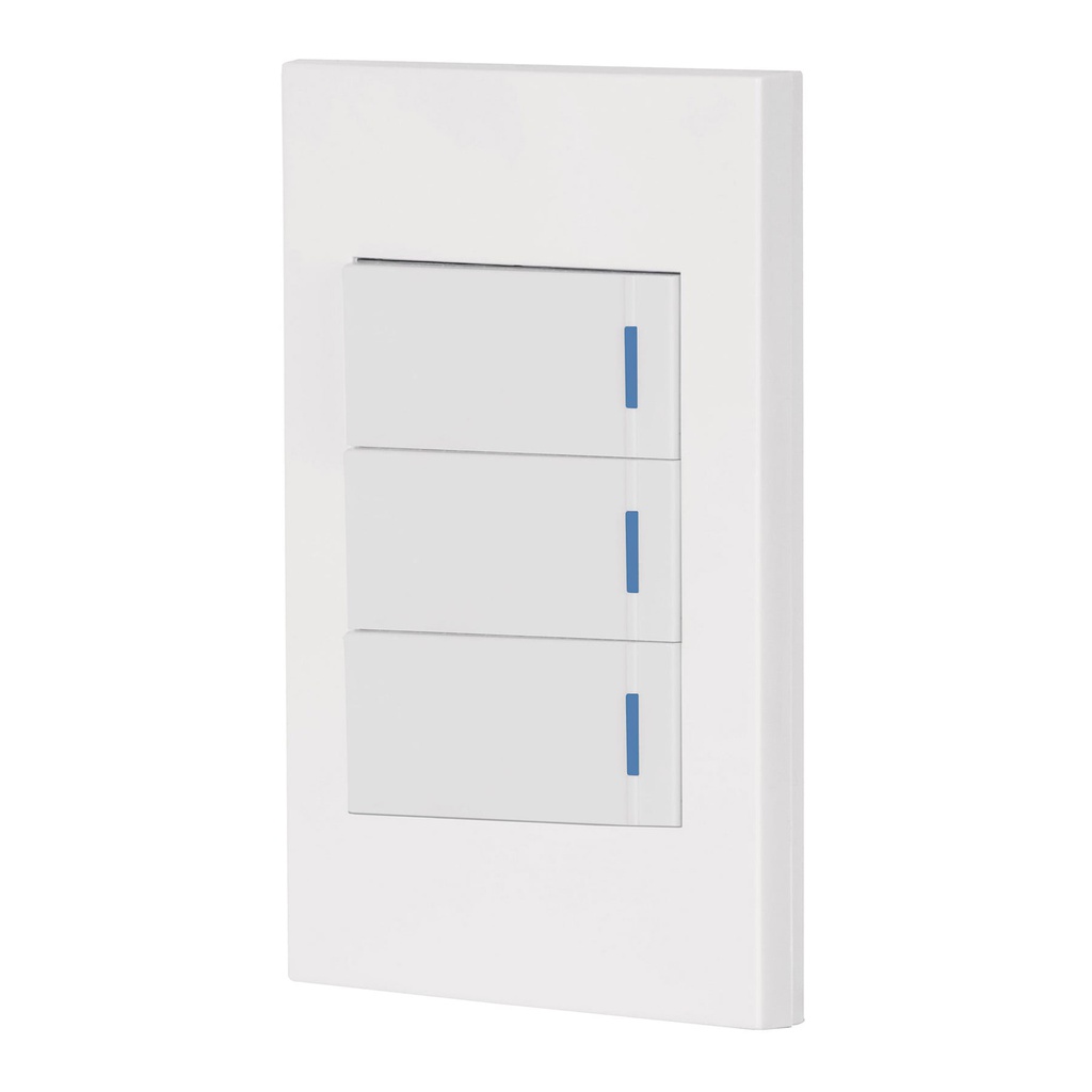 Placa armada 3 interruptores, 1 modulo, Española, blanco