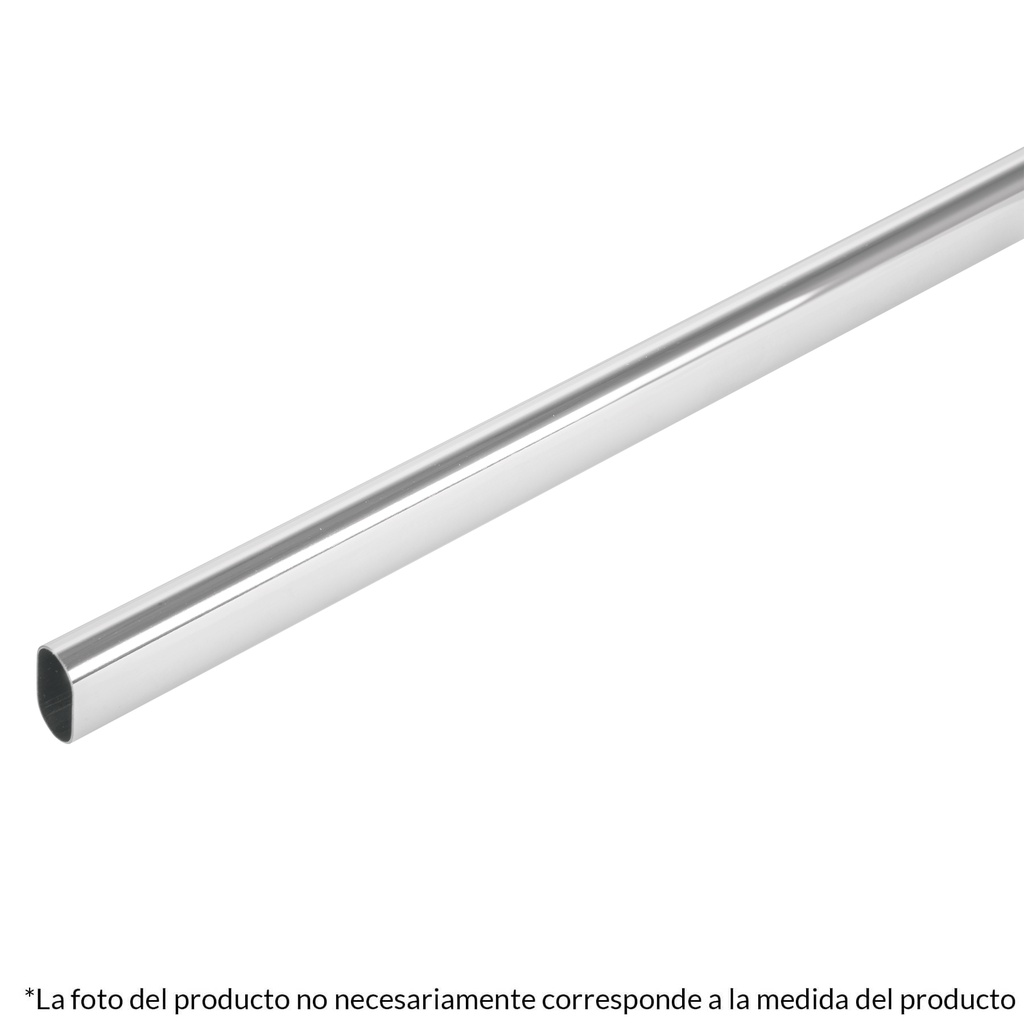Tubo ovalado para closet, 1.2 m, acero cromado, Hermex
