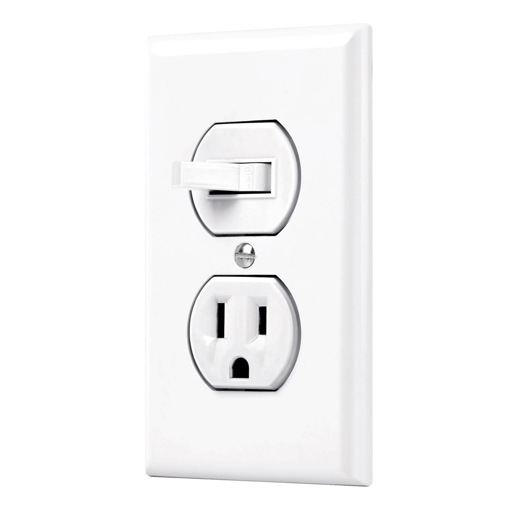 Placa armada interruptor y contacto, linea Standard, blanco