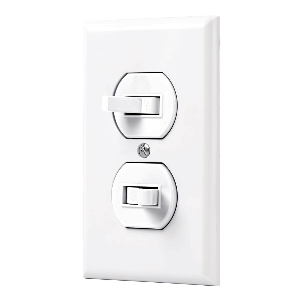 Placa armada 2 interruptores sencillo, linea Standard, blanc