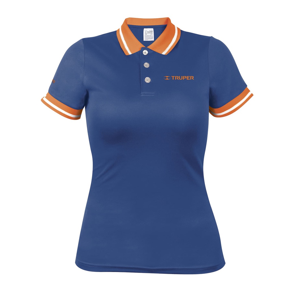 Playera polo performance para mujer, azul, CH, Truper