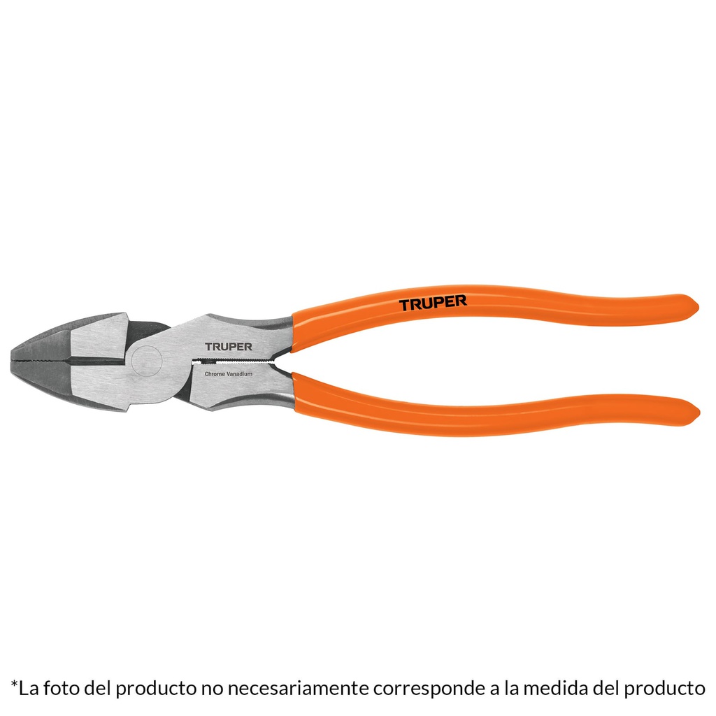 Pinza para electricista 8' alta palanca mango PVC, Truper