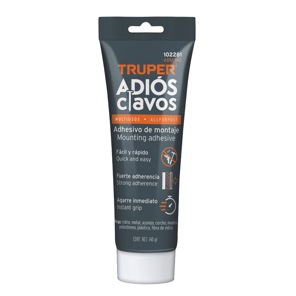 Adhesivo de montaje Adios clavos, 140 g, Truper