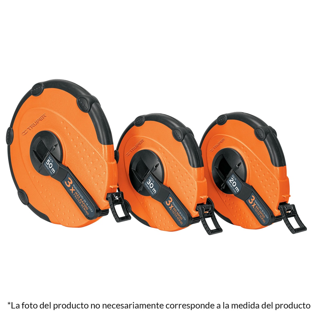 Cinta larga 50 m de fibra de vidrio, carcasa plastica