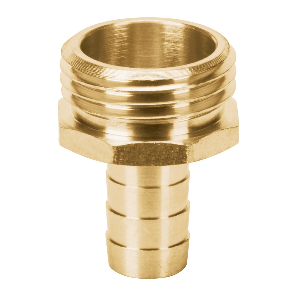 Conector 1/2' macho de laton solido para manguera, Truper