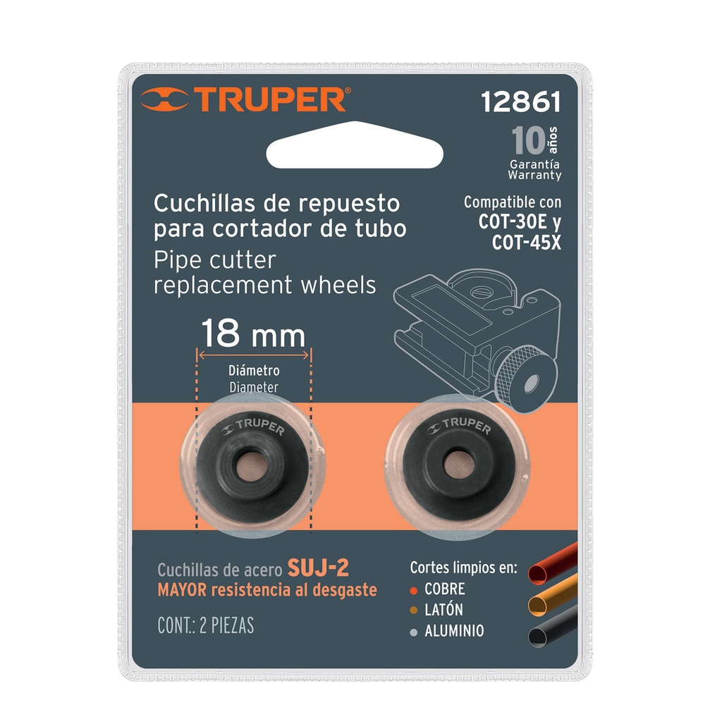 Blister con 2 cuchillas para cortador de tubo COT-30E