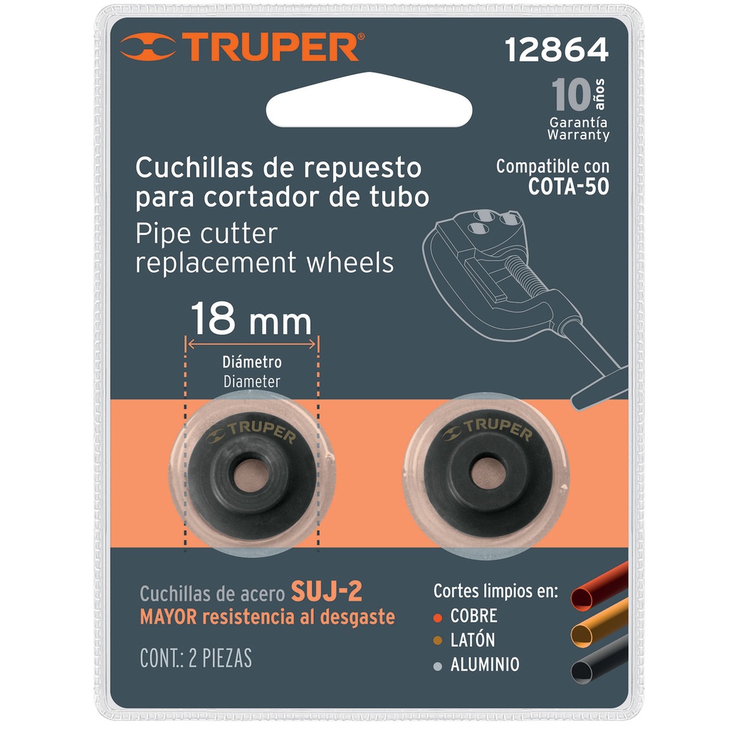 Blister con 2 cuchillas para cortador de tubo COTA-50