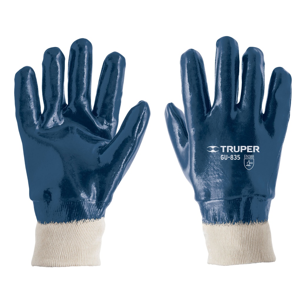 Guantes de algodon recubiertos de nitrilo puño tejido,Truper