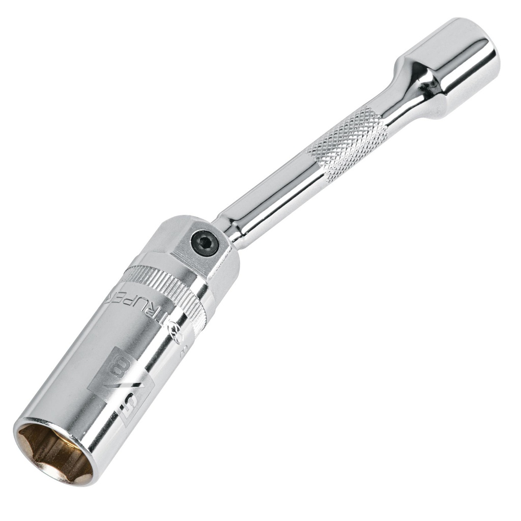 Dado p/bujias cuadro 3/8' articulado 5/8', extension 6'