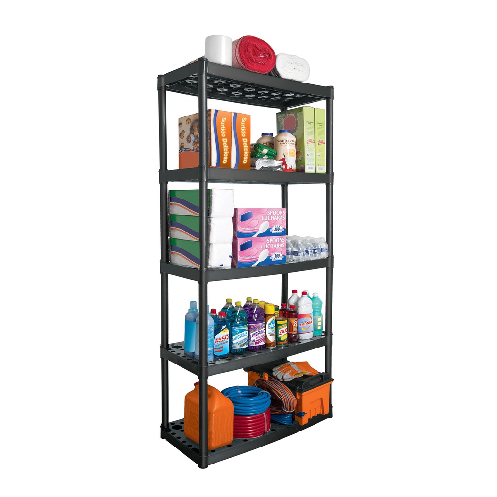 Estante plastico uso rudo 5 rep/cap. 70 kg 185x43x91, Truper