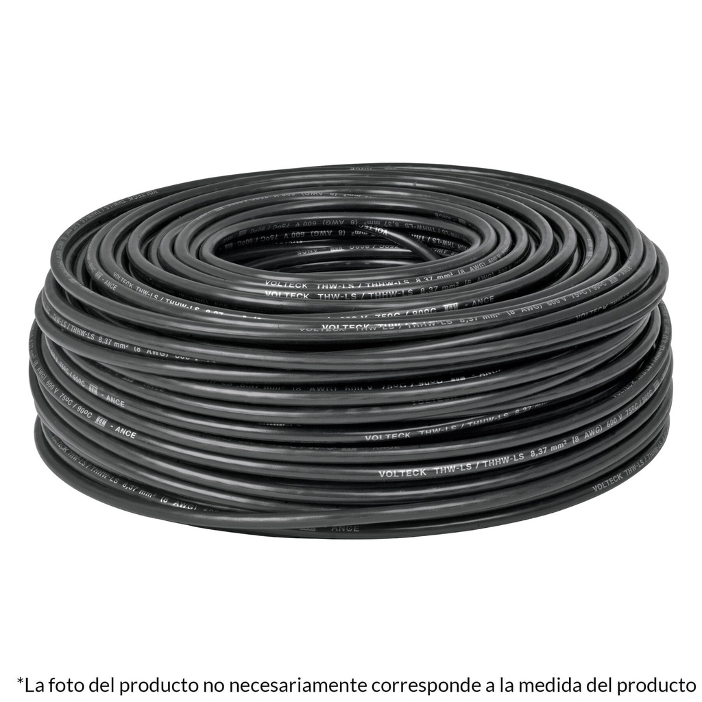 Rollo de 100 metros de cable THW CCA 14 AWG negro, Basic