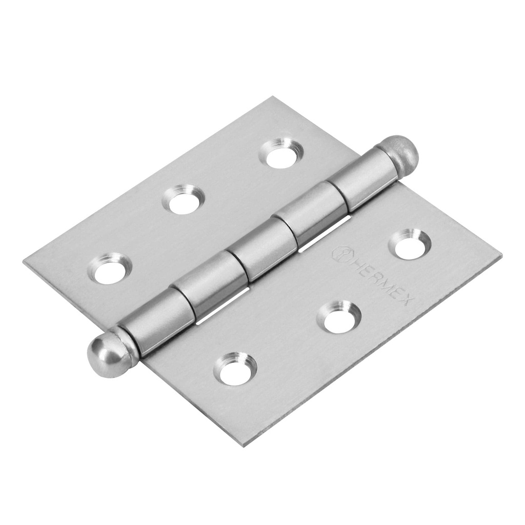 Bisagra cuadrada 2-1/2' acero inox, cabeza redonda, Hermex