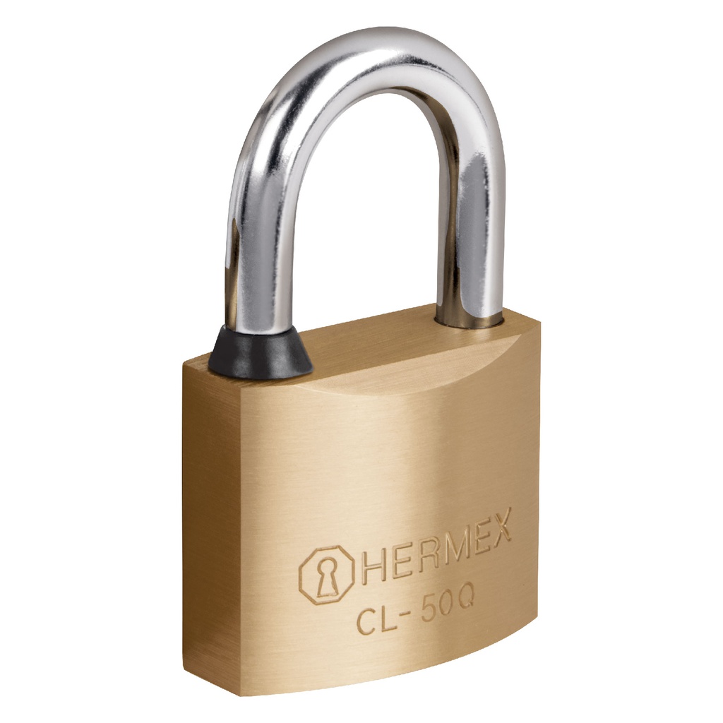 Candado de laton, 50mm, gancho corto,llave de puntos,blister