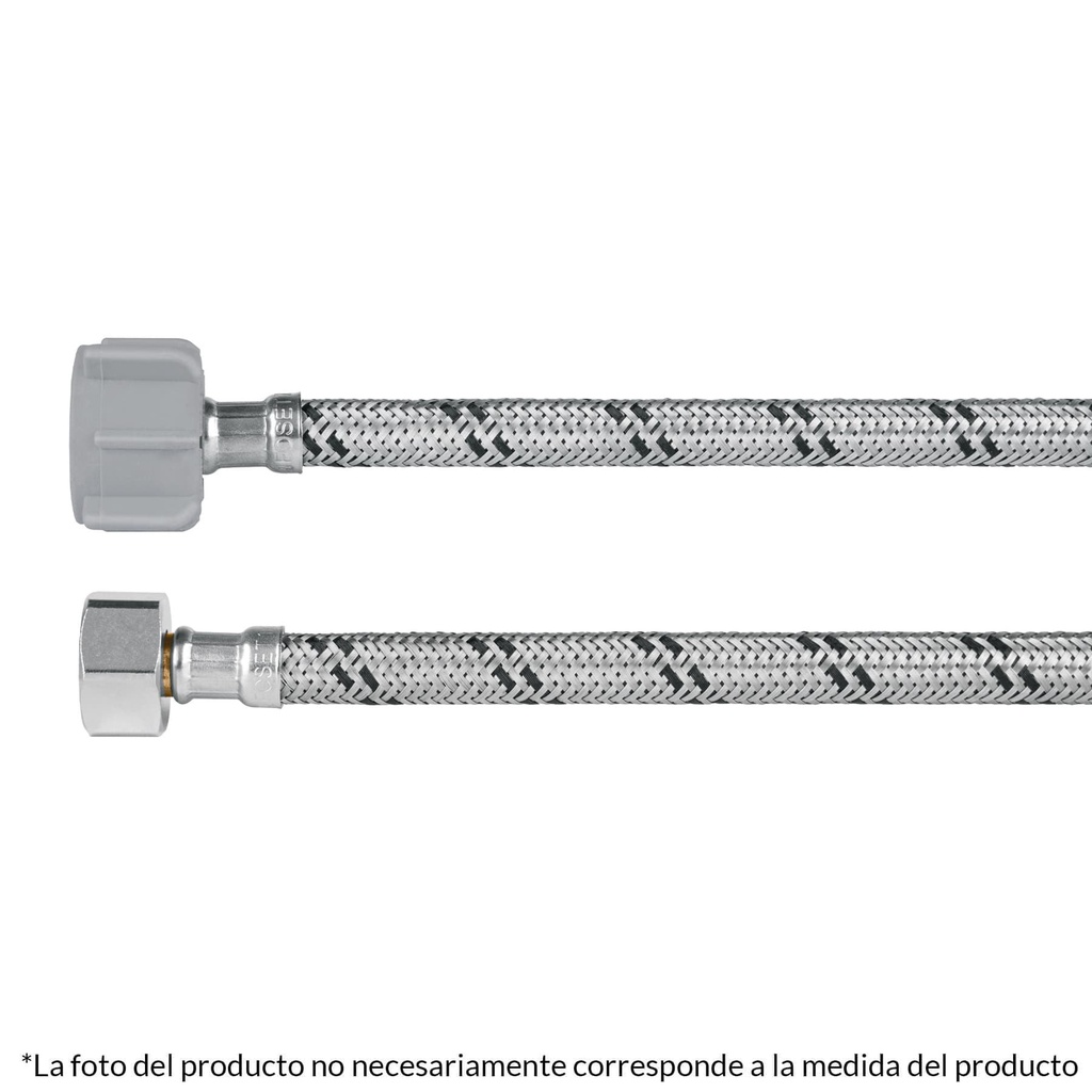 Manguera p/WC, acero inox, 3/8' x 7/8' tuerca plastica, 35cm