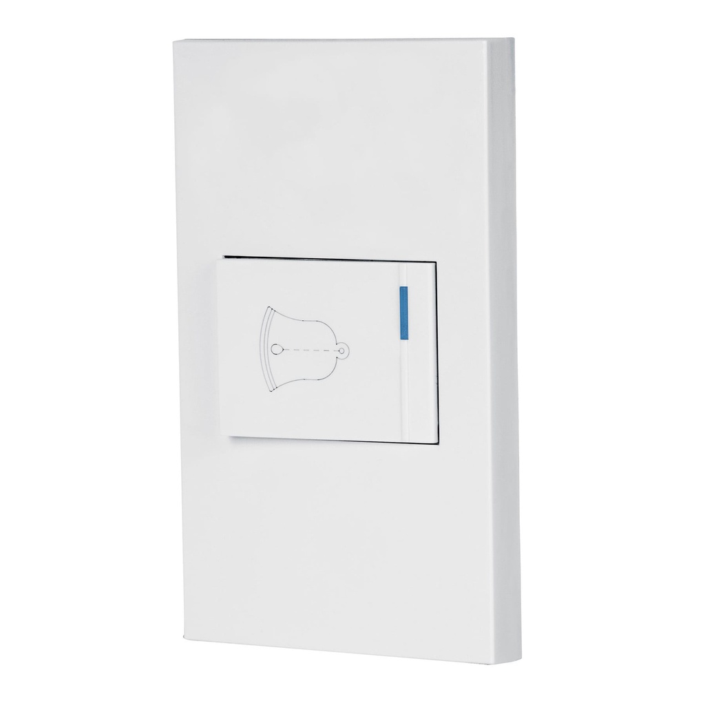 Placa armada 1 interruptor de timbre,1.5mod, Española,blanco