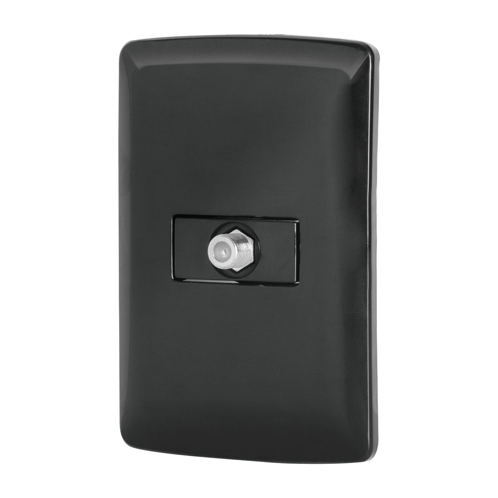 Placa armada con conexion para TV, negro, linea Italiana