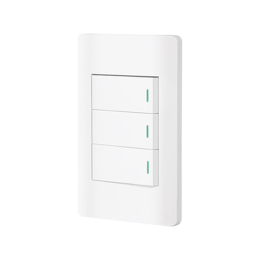 Placa armada blanca 2 interruptores 1 de 3 vias 1 mod, Lisbo