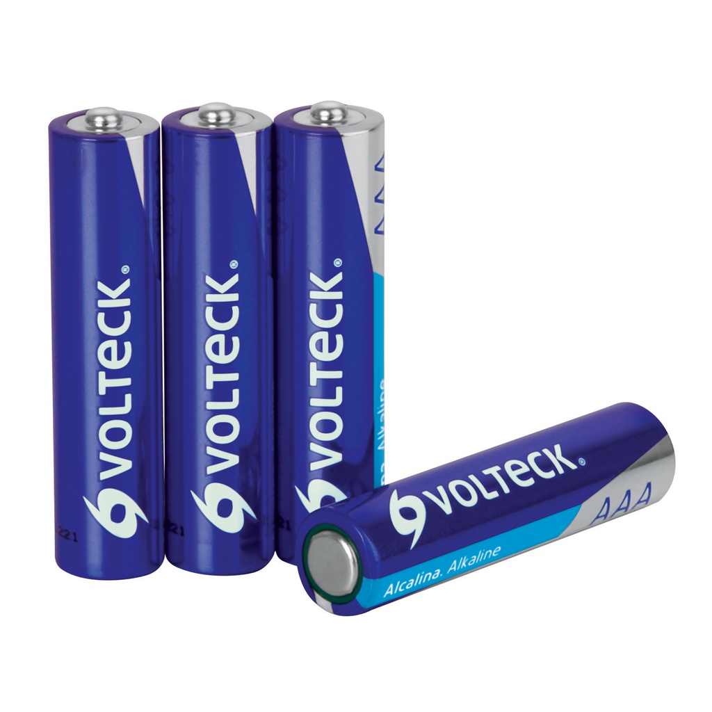 Blister con 4 pilas alcalinas tamaño AAA, Volteck