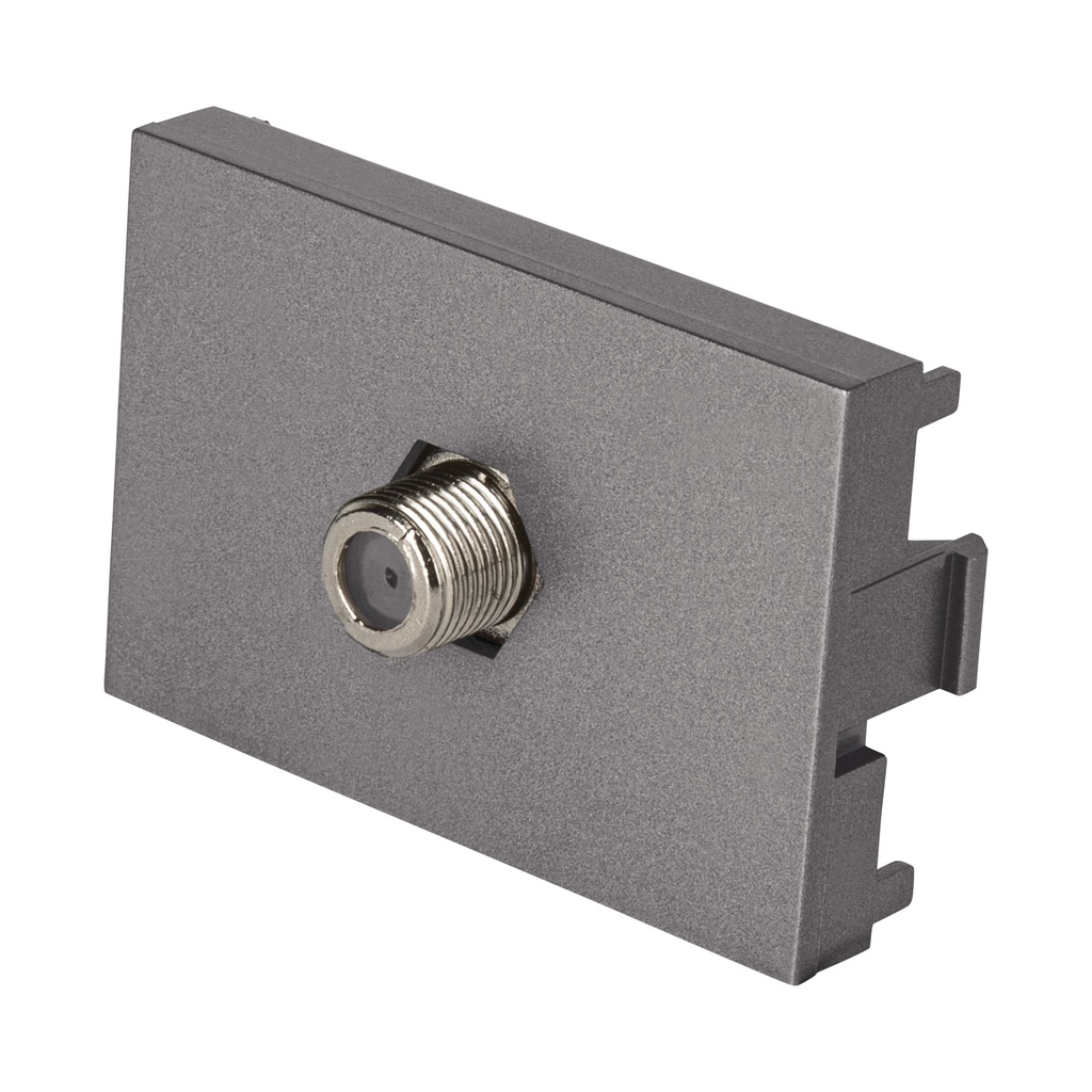 Toma de television acero inox de 1.5 modulos, linea Lisboa