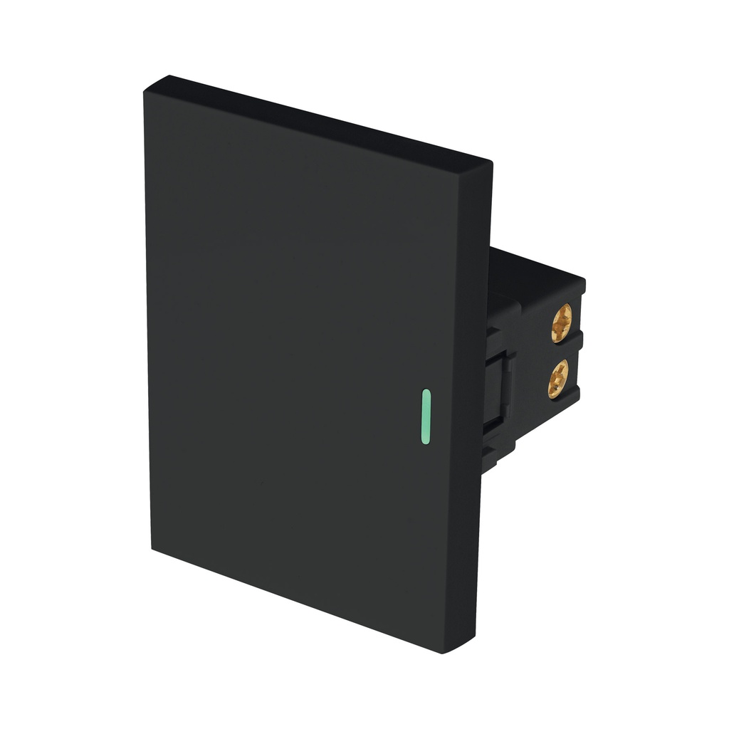 Interruptor de 3 vias negro de 3 modulos, linea Lisboa