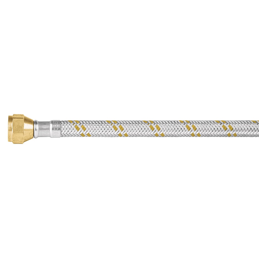 Manguera para gas, acero inox, 3/8' x 3/8', 100 cm, Foset
