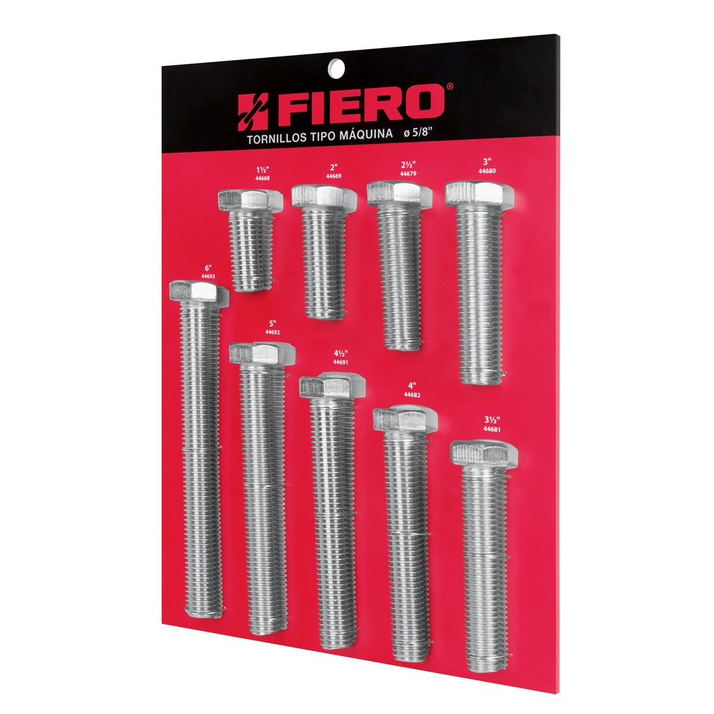 Exhibidor Fiero con tornillos tipo maquina, 5/8'
