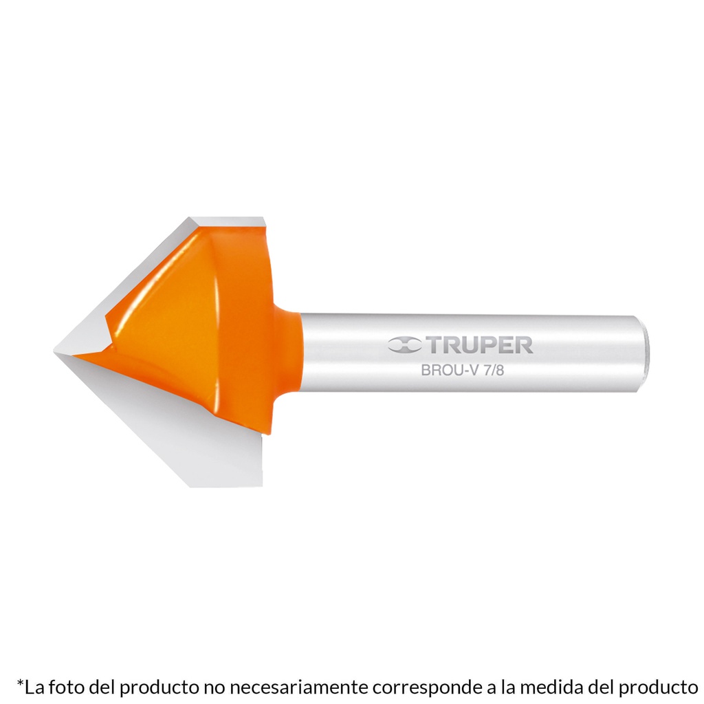 Broca para router, corte en 'V', 1-1/8', Truper