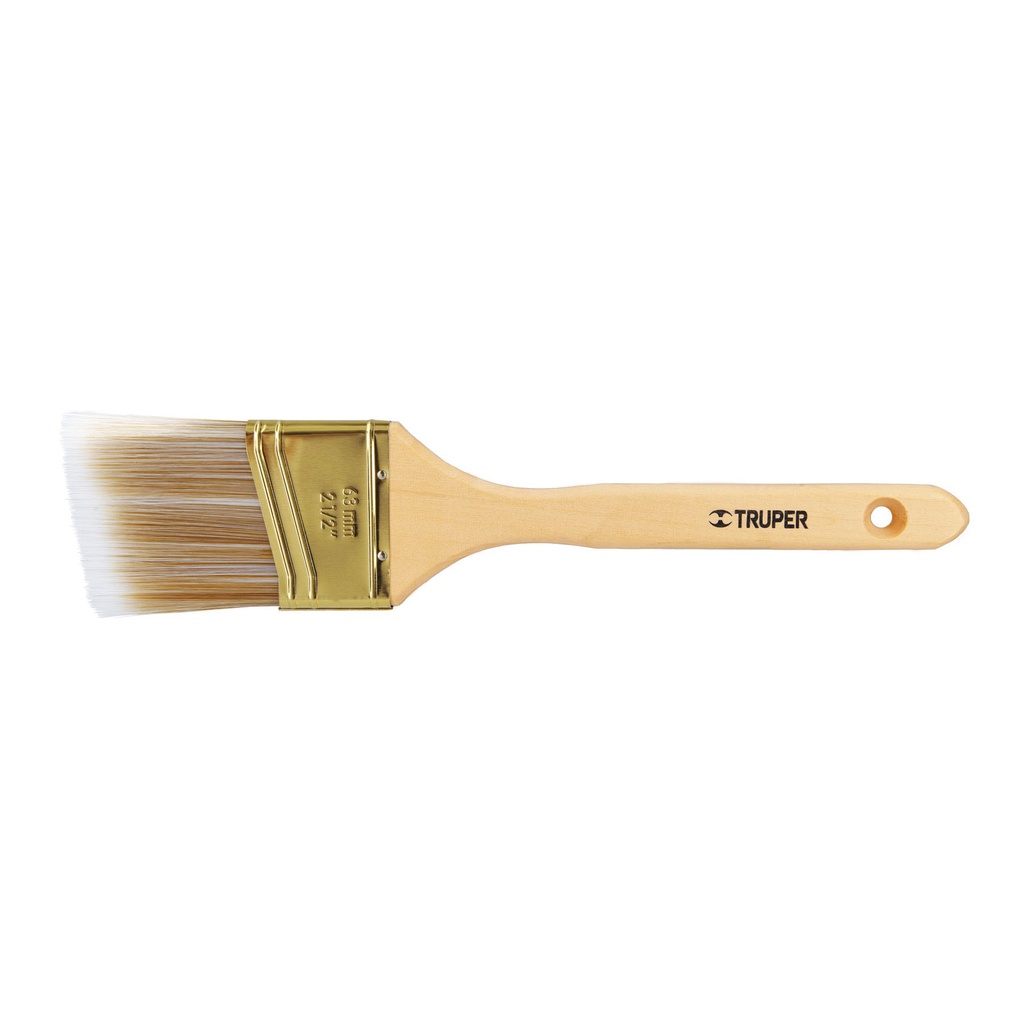 Brocha cerdas sinteticas 2-1/2' corte angular, mango madera