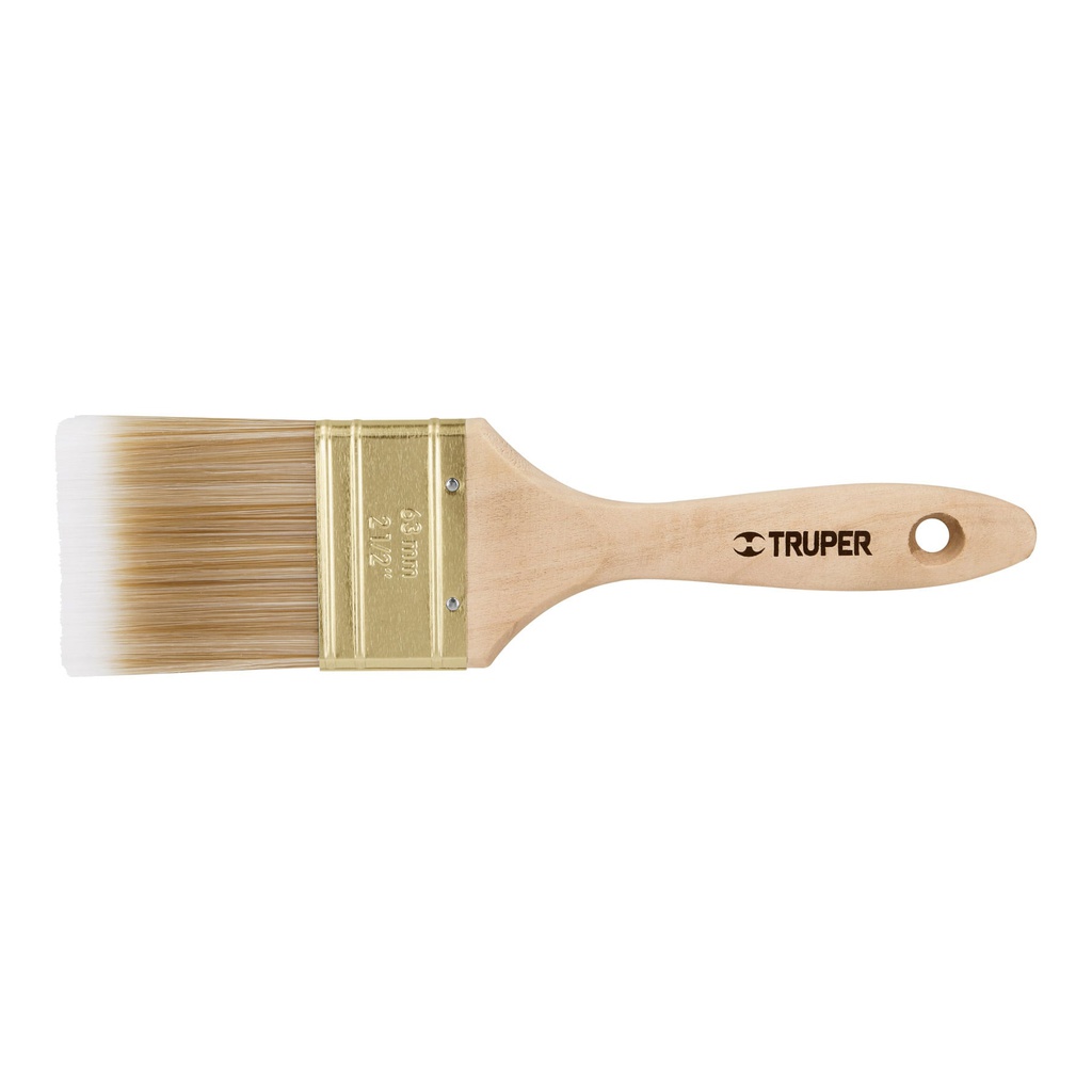 Brocha cerdas sinteticas 2-1/2' corte recto, mango de madera