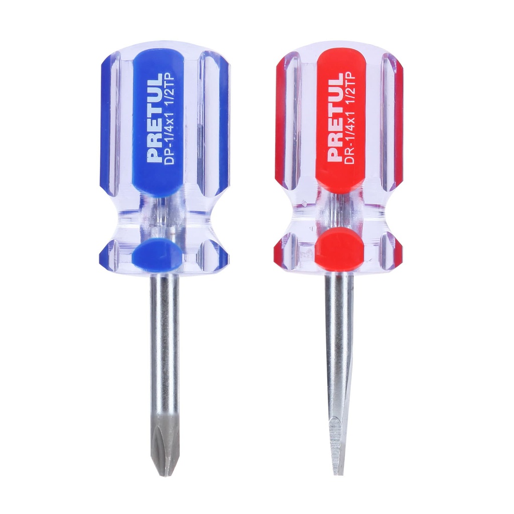 Duo de desarmadores 1/4 x 1-1/2' mango de PVC, Pretul