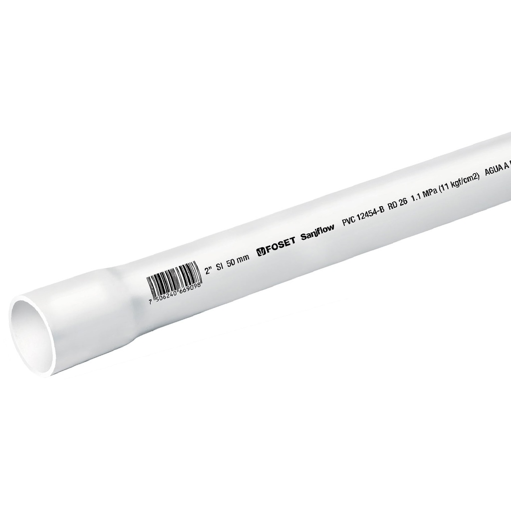 Tubo de 3 m de PVC de 2' hidraulico RD 26, Foset