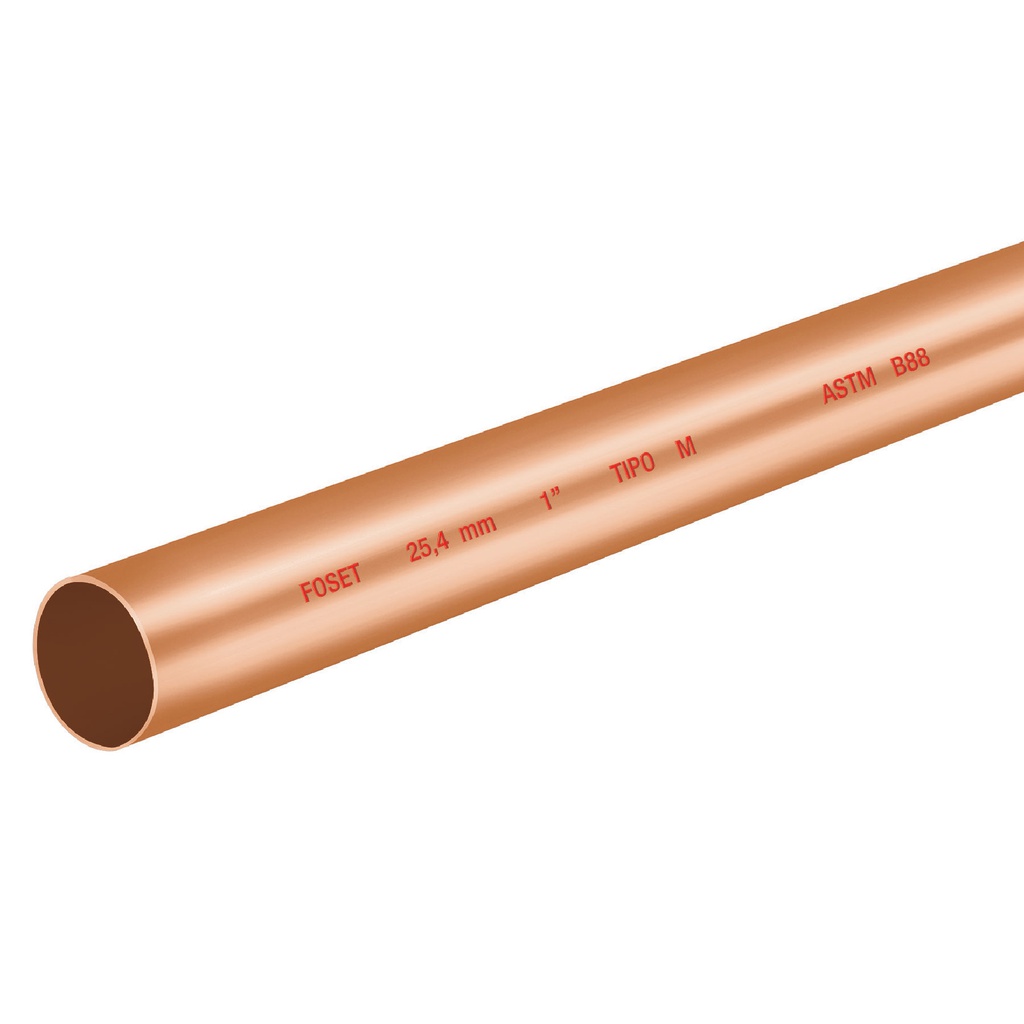 Tubo de 1' de cobre tipo 'M' , de 3 m, Foset