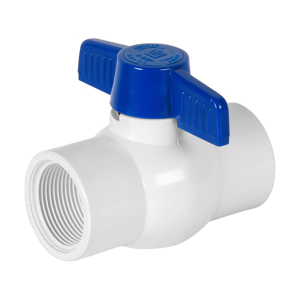 Valvula esfera de PVC 1-1/4' roscable, Foset