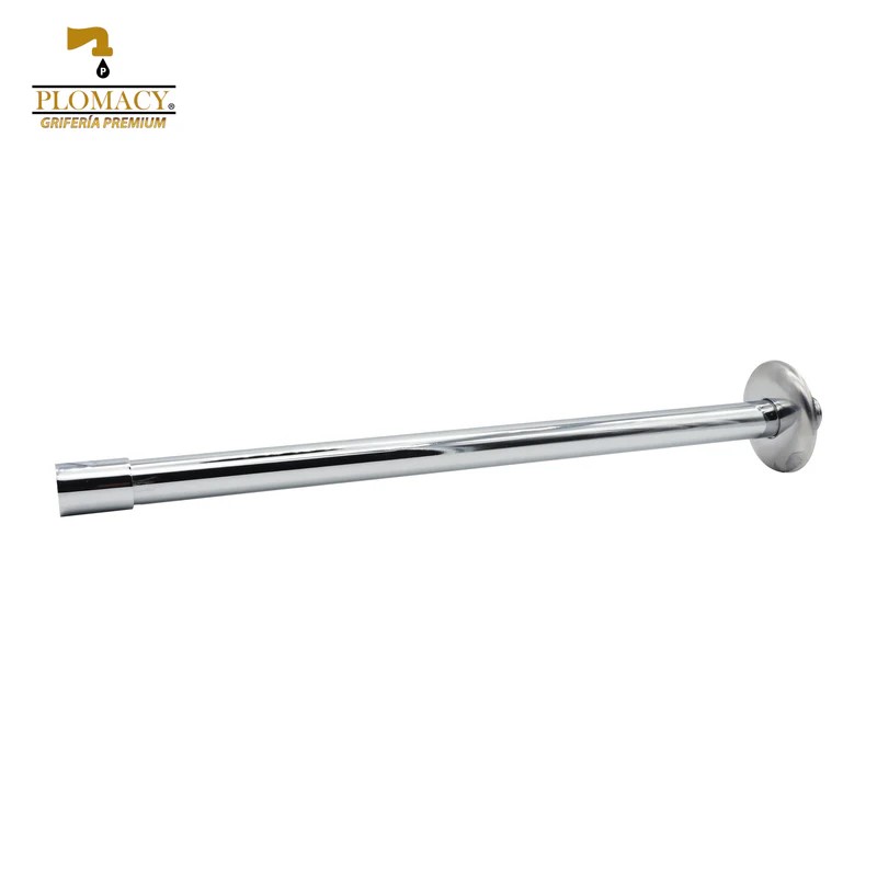 Brazo Recto para Regadera Electrica 1/2" X 37 cm Acero Inoxidable con Cople y Chapeton Plomacy (BRA45)