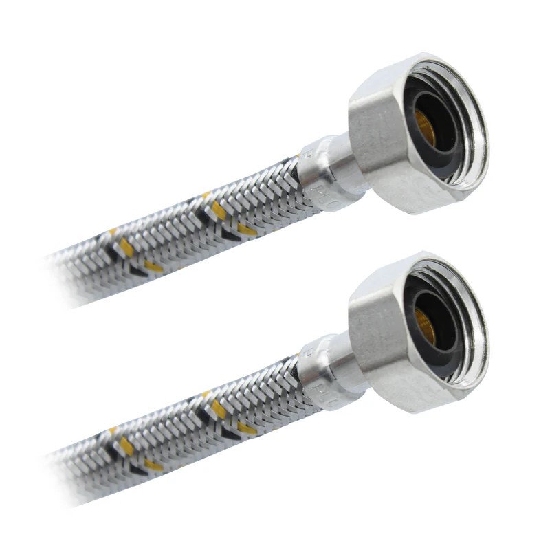 Conector Flexible Para Lav - Freg 1/2"FIP x !/2"FIP x 55cm. Aluminio Plomacy (CFF55)