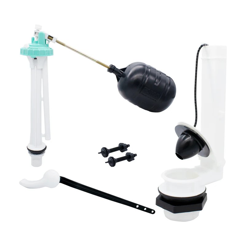 Herraje WC Euro-Tec 10&quot; Palanca Blanca Sin Esponjoso Tornillos Plasticos  (2700)
