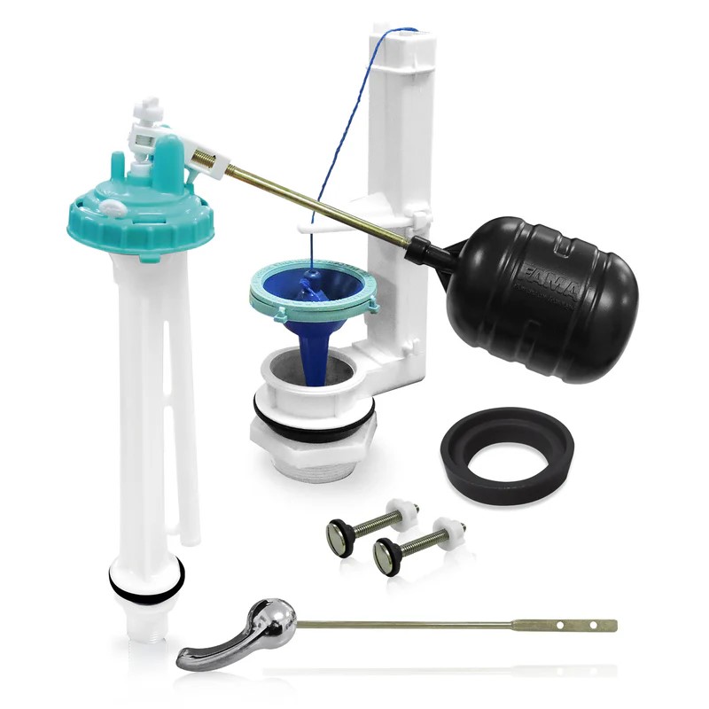 Herraje WC Duo-Tech 2" x 10" Pal. Cromada, Con Pera y Esponjoso (2807)