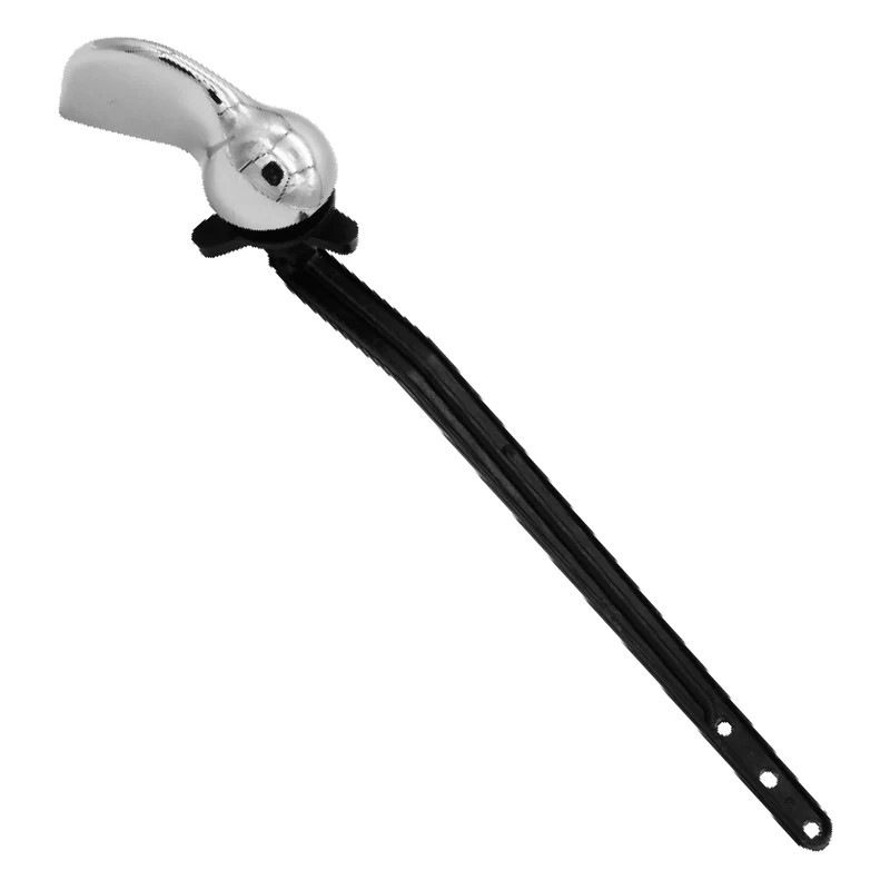 Palanca Para WC de Lujo Cromada ANGULAR 30° Brazo Negro en Bolsita (2564)
