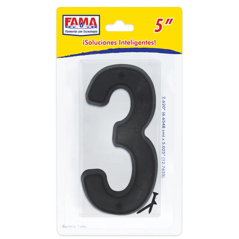 Numero Para Exterior  "3" en Blister  (2213)