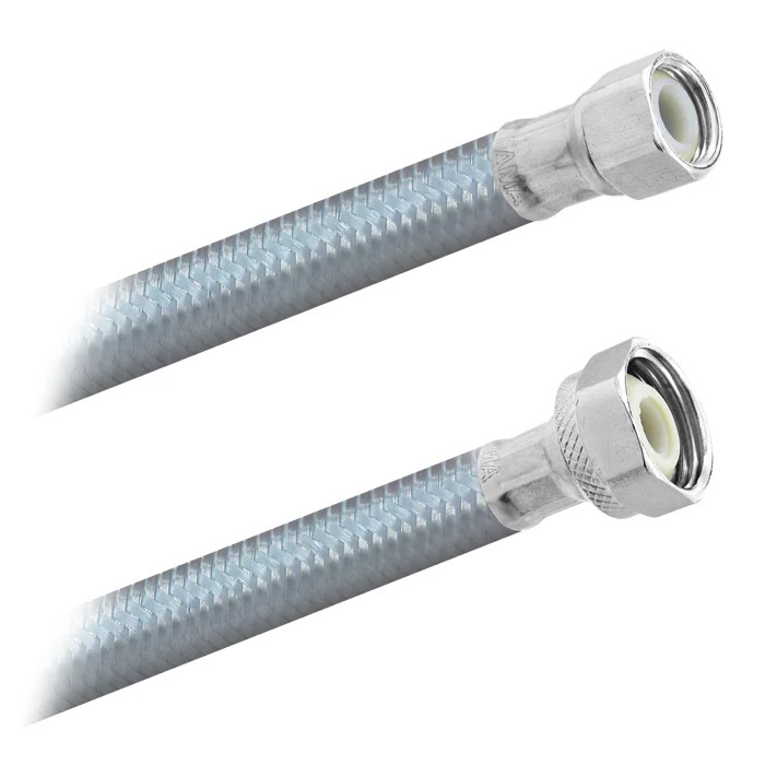 FamaFlex Poliacero Para Agua Potable 3/8" COMP x 1/2" FIP x 55cm.-22"  (3908)