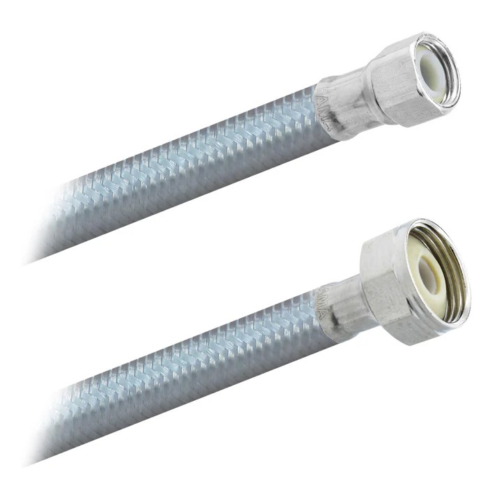 FamaFlex Poliacero Para Sanitario 3/8" COMP x 7/8" FIP x 35cm.-14"  (3938)
