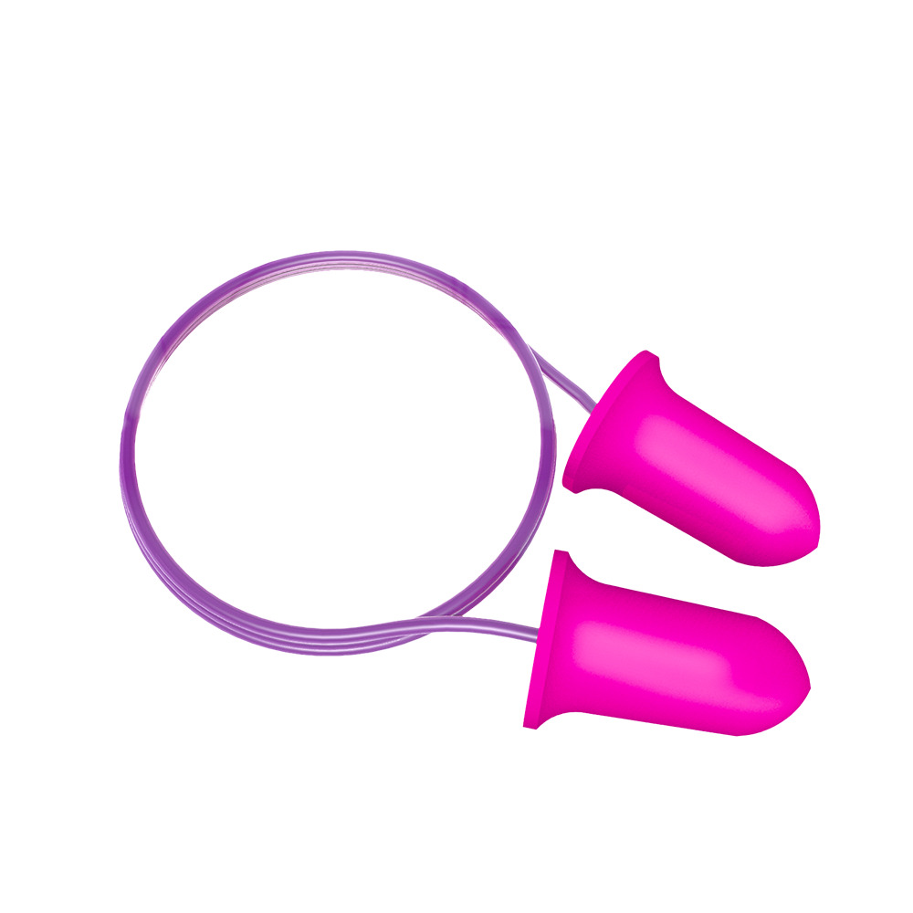 TAPON AUDITIVO ECOFIRENDLY DE 32 DB FIUSHA C/CORDON MORADO, CAJA CON 1,000 PRS.