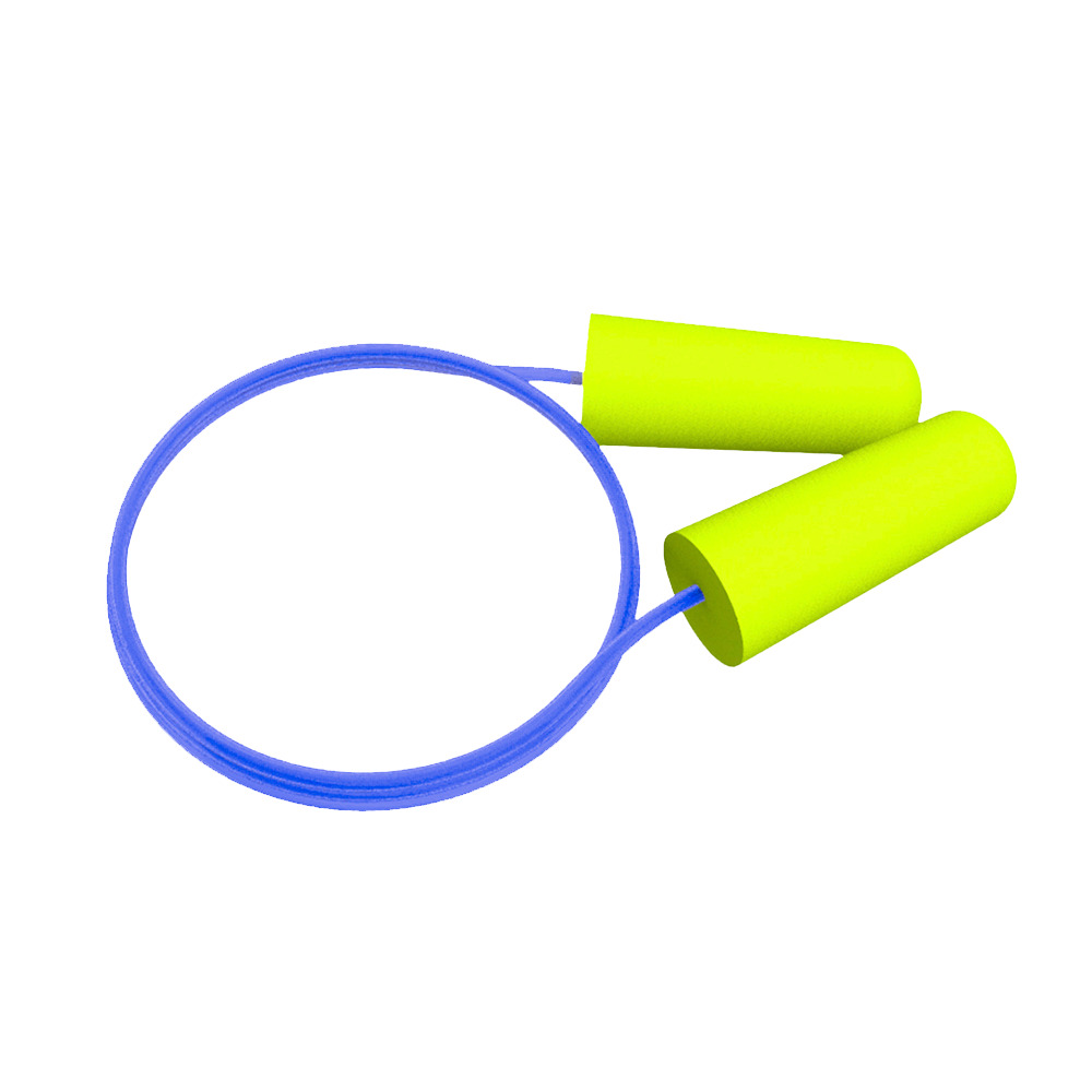 TAPON AUDITIVO ECOFIRENDLY DE 33 DB AM HI VIS C/CORDON AZUL, CAJA CON 1,000 PRS.