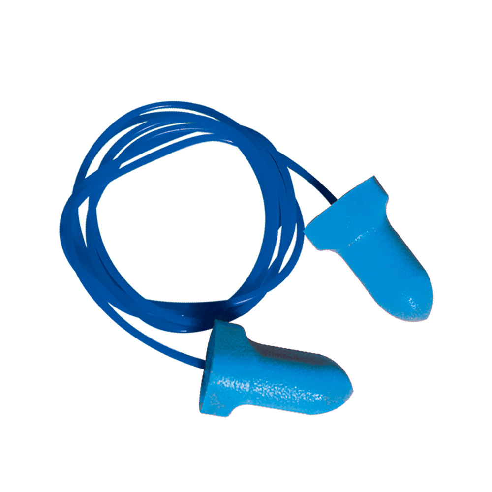 TAPON AUDITIVO AZUL DETECTABLE 32DB CON CORDON CAJA CON 1000 PARES.