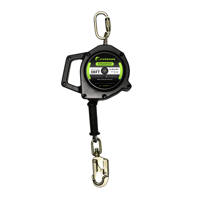 Retractil de cable galvanizado 3/16" 30ft Carcasa de Plastico  ANSI Z359.12-10