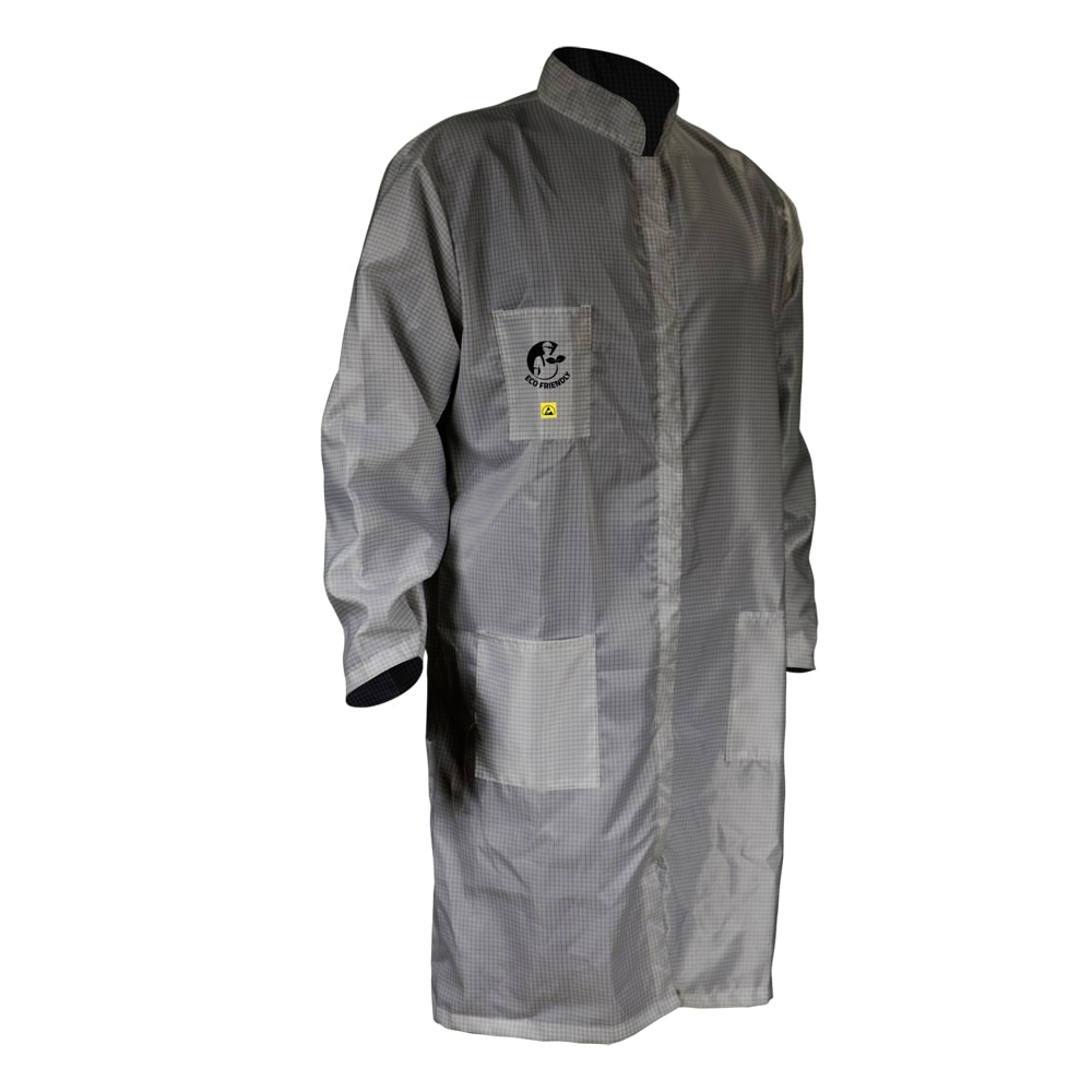 BATA ANTIESTATICA ECOFRIENDLY GRIS TALLA EXTRA GRANDE.