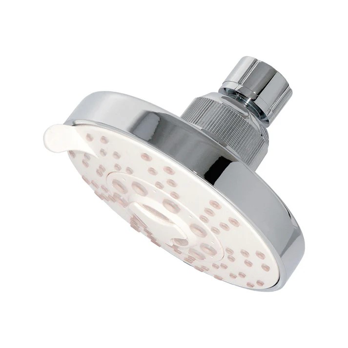 REGADERA ASIA REDONDA 4" ACAB.CROMO-BCO C/5 TIPOS CHORRO