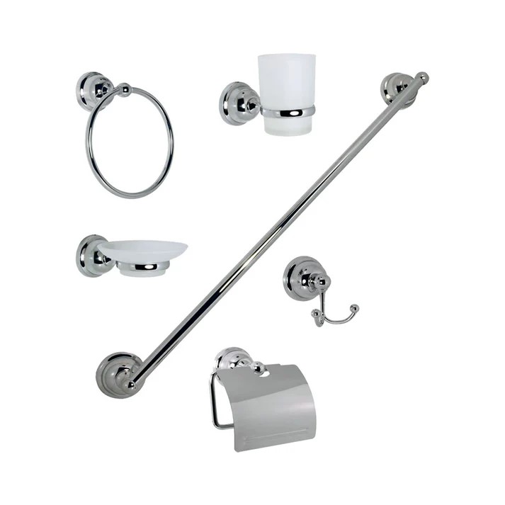 JUEGO ACCESORIOS ACABADO CROMO P/EMPOTRAR